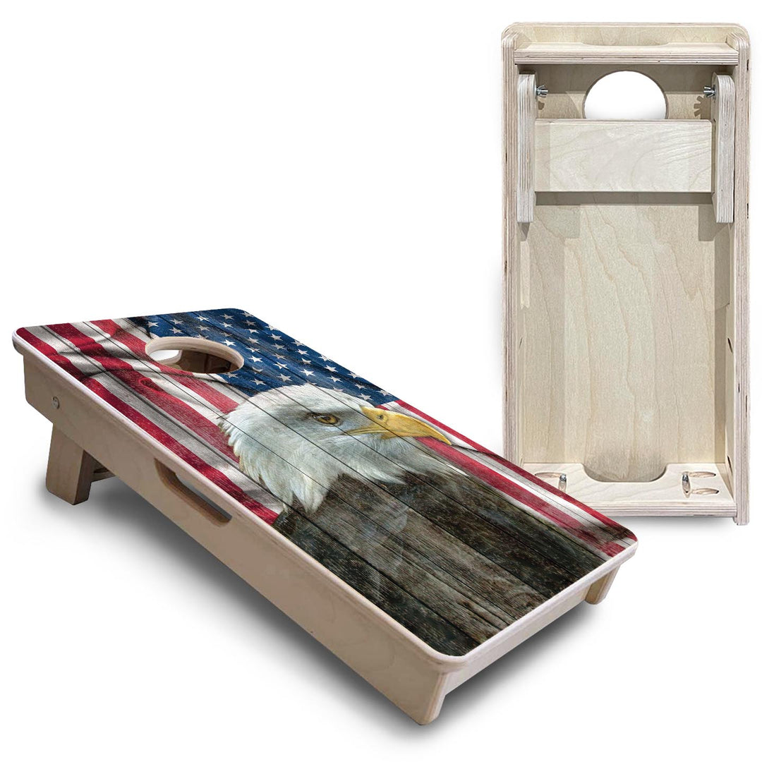Faded Eagle Flag - Mini or Vacation Size Cornhole Boards