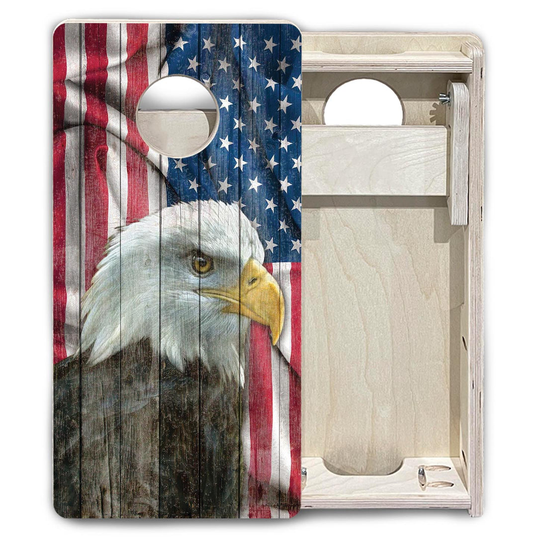 Faded Eagle Flag - Mini or Vacation Size Cornhole Boards