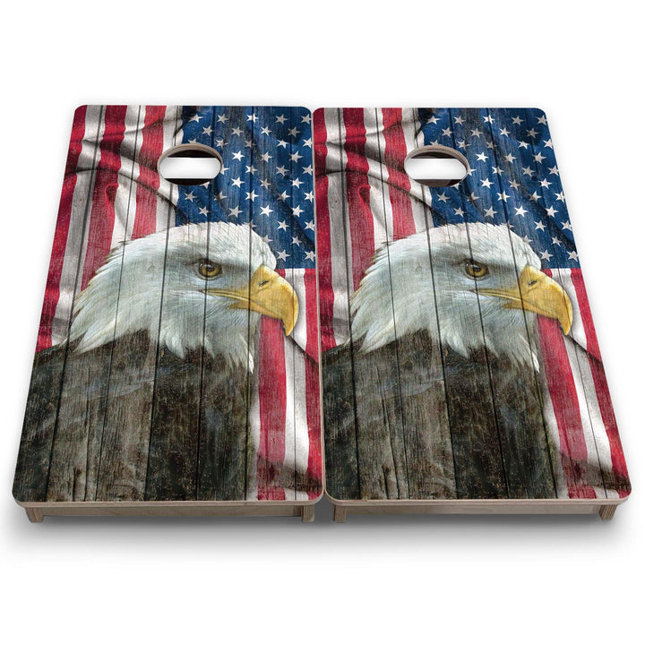 Faded Eagle Flag - Mini or Vacation Size Cornhole Boards