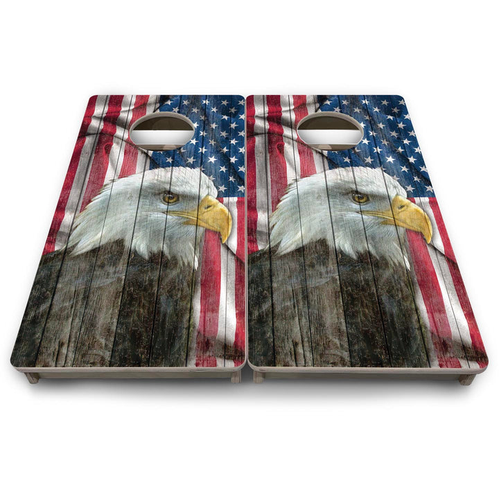 Faded Eagle Flag - Mini or Vacation Size Cornhole Boards