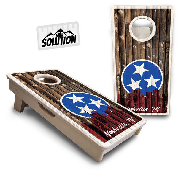 Mini Cornhole 12"x24" Boards - 4" holes - Nashville Design Options - 3/4″ Baltic Birch