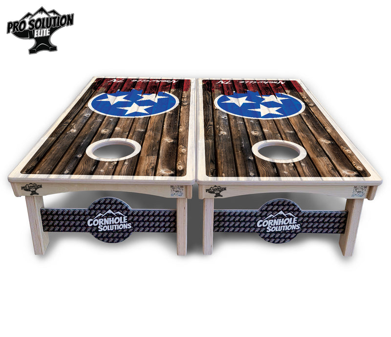 Pro Solution Elite - Nashville Design Options - Professional Tournament Cornhole Boards 3/4" Baltic Birch - Zero Bounce Zero Movement Vertical Interlocking Braces for Extra Weight & Stability +Double Thick Legs +Airmail Blocker