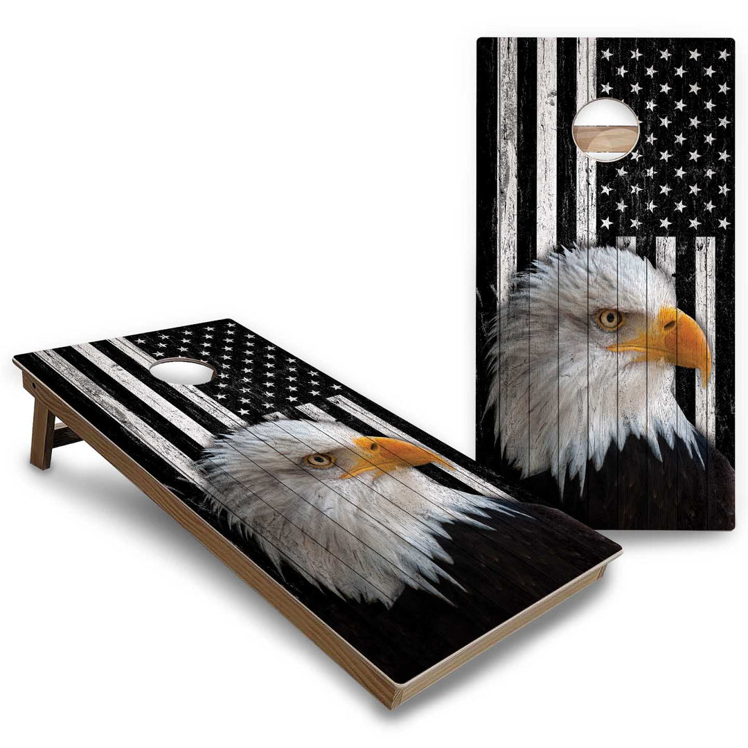 Eagle Flag Cornhole Boards - Backyard Series