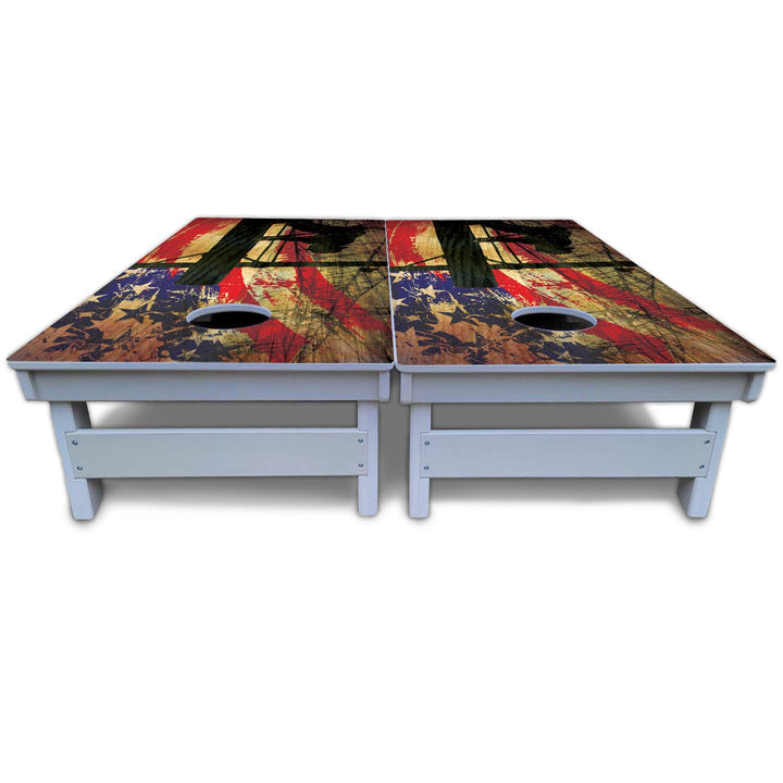 Faded Lineman Cornhole Boards - All Weather Series