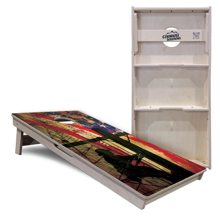 Faded Lineman Flag Cornhole Boards – Tournament Series