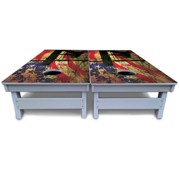 Faded Lineman Cornhole Boards - All Weather Series
