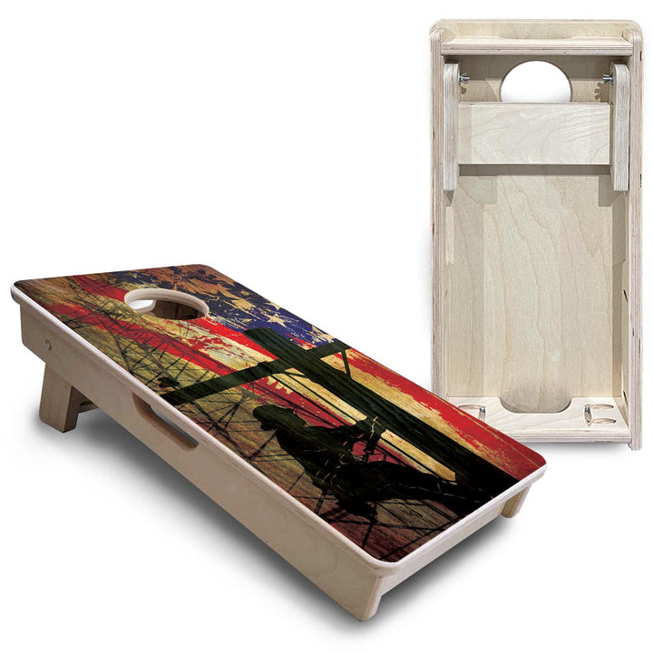 Faded Lineman Flag - Mini or Vacation Size Cornhole Boards