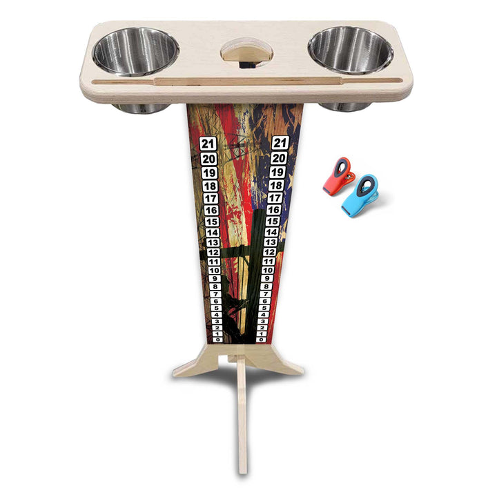 Painted Lineman - Score Stand (cups & clips included) Score/Drink Stand
