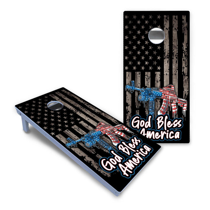 God Bless America Cornhole Boards - All Weather Series
