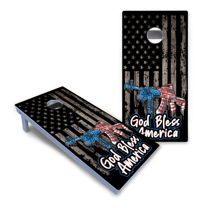 God Bless America Cornhole Boards - All Weather Series