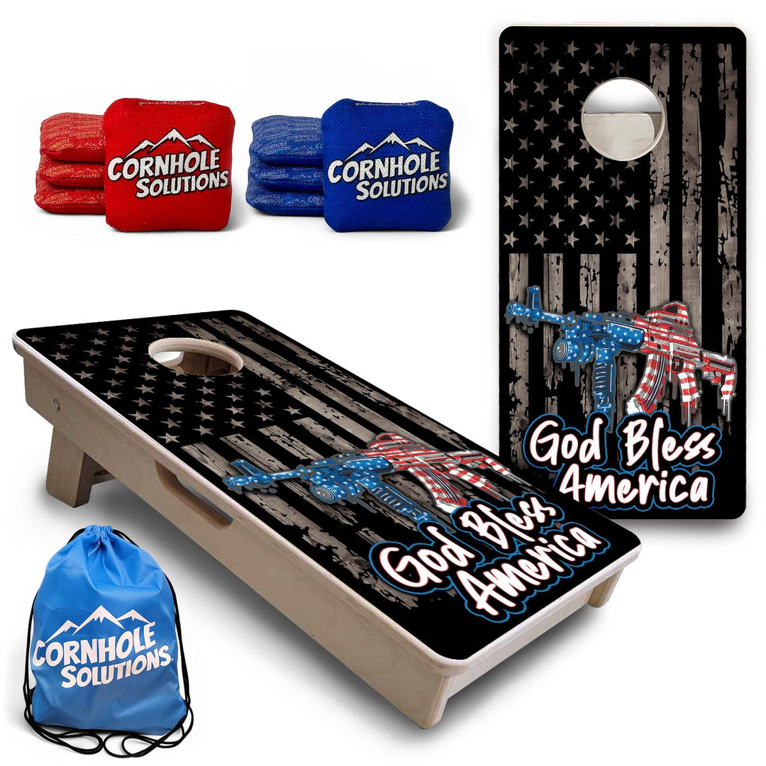 God Bless America - Mini or Vacation Size Cornhole Boards