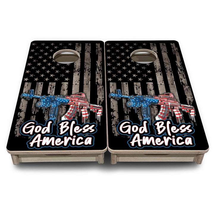 God Bless America - Mini or Vacation Size Cornhole Boards