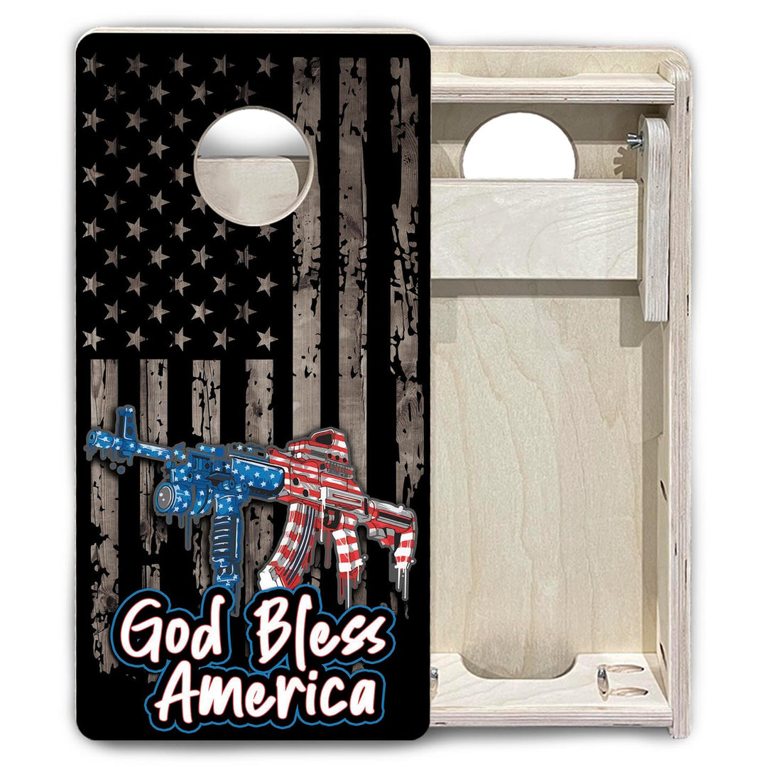 God Bless America - Mini or Vacation Size Cornhole Boards