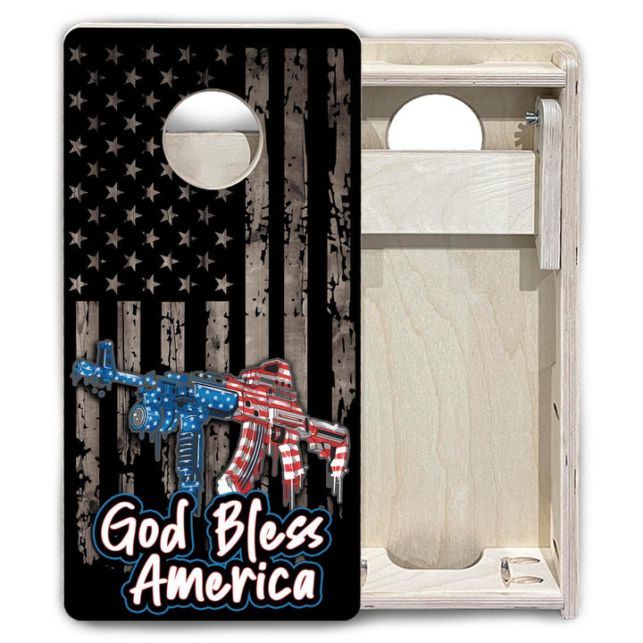 God Bless America - Mini or Vacation Size Cornhole Boards