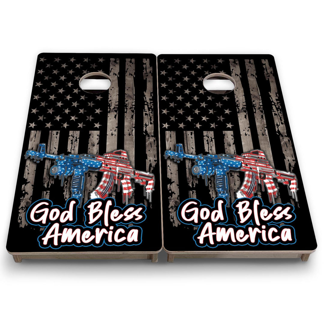 God Bless America - Mini or Vacation Size Cornhole Boards