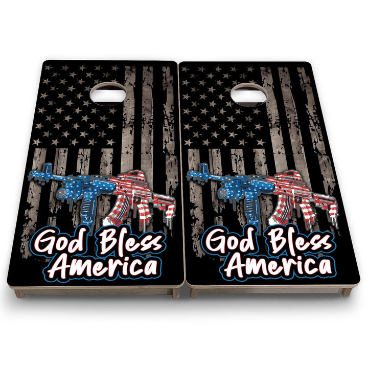 God Bless America - Mini or Vacation Size Cornhole Boards