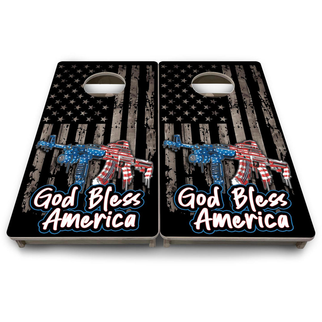God Bless America - Mini or Vacation Size Cornhole Boards