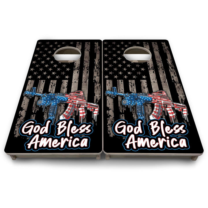God Bless America - Mini or Vacation Size Cornhole Boards
