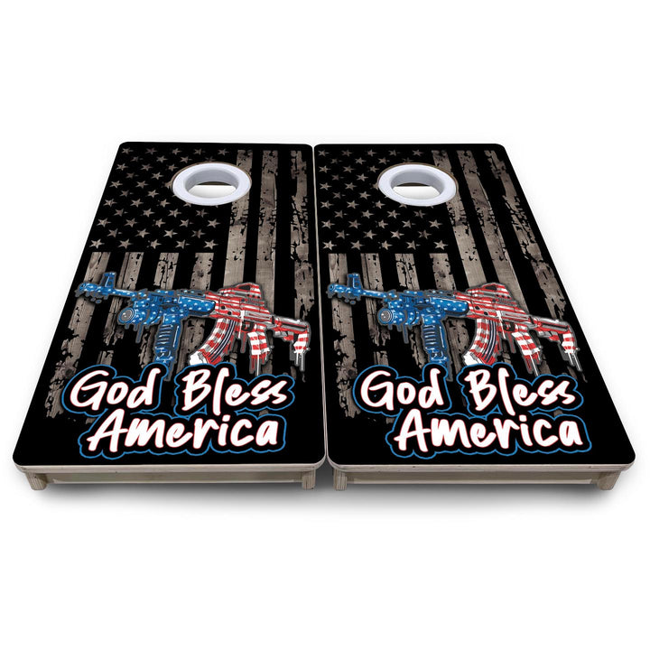 God Bless America - Mini or Vacation Size Cornhole Boards