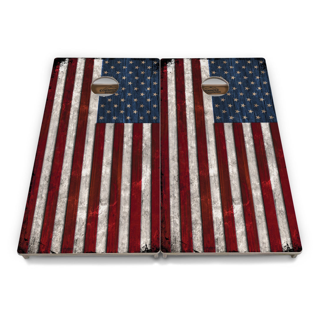 Rustic & Wavy Flag Collection Cornhole Boards – Tournament Series