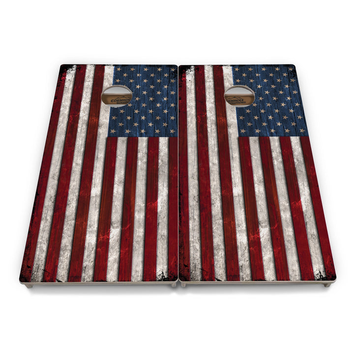 Rustic & Wavy Flag Collection Cornhole Boards – Tournament Series