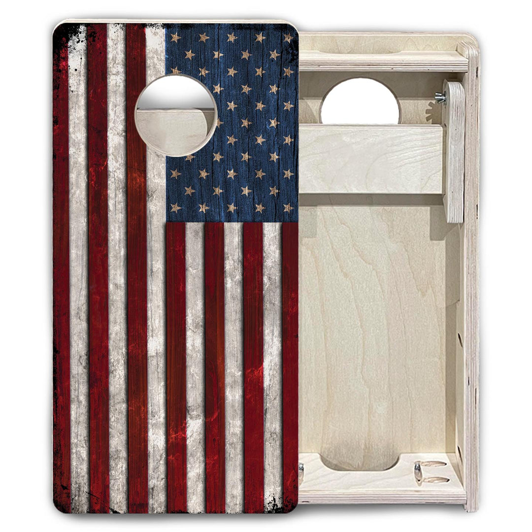 Rustic USA Flag - Mini or Vacation Size Cornhole Boards