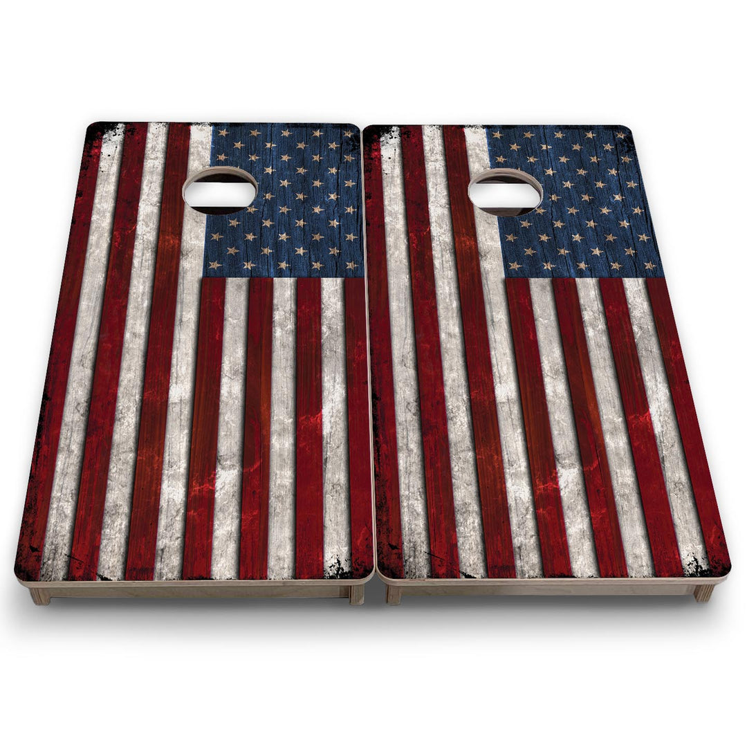 Rustic USA Flag - Mini or Vacation Size Cornhole Boards
