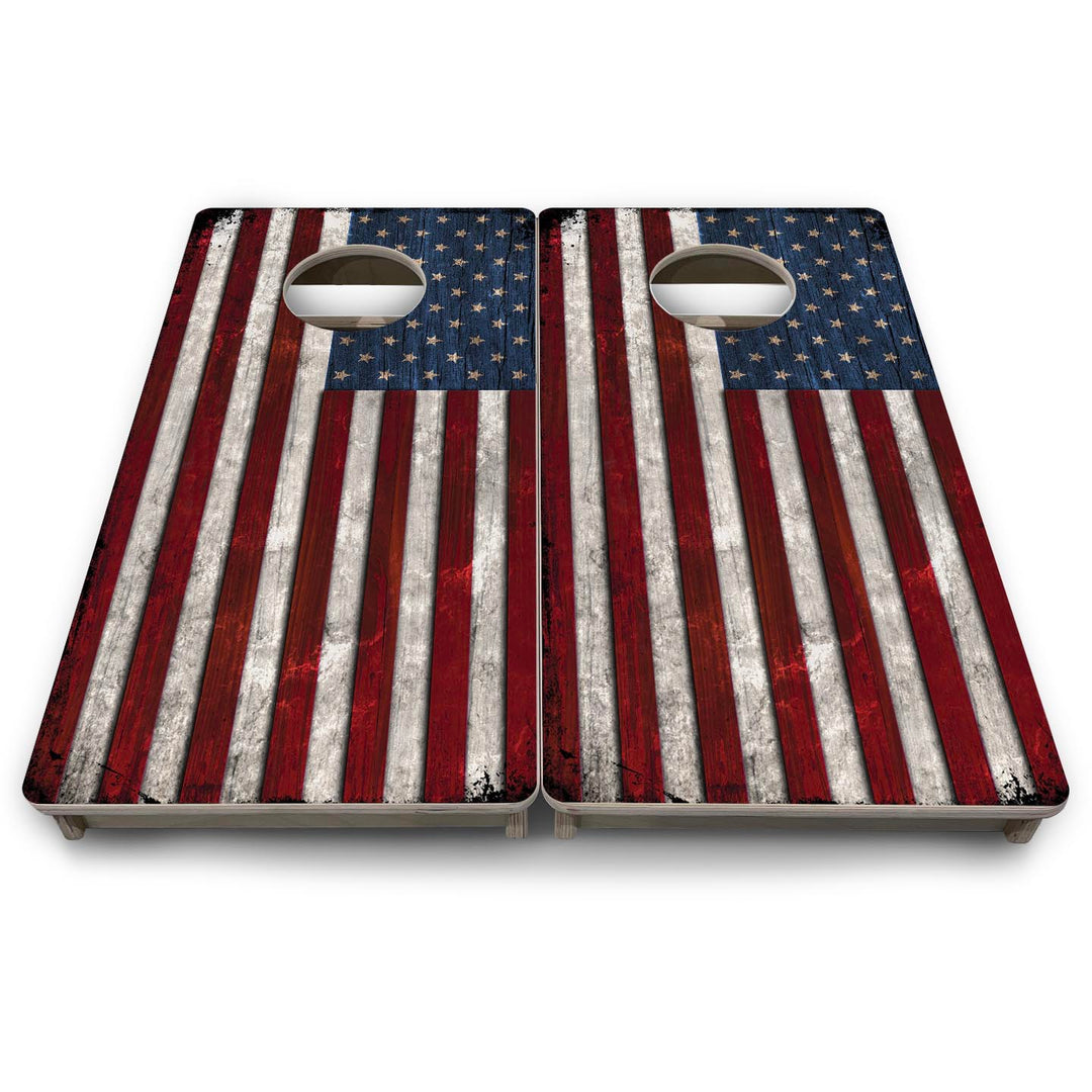 Rustic USA Flag - Mini or Vacation Size Cornhole Boards