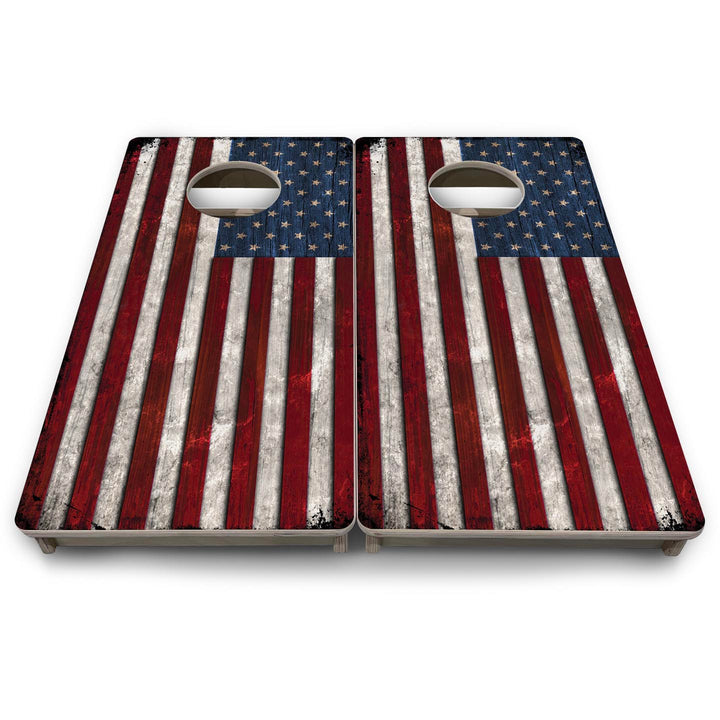 Rustic USA Flag - Mini or Vacation Size Cornhole Boards