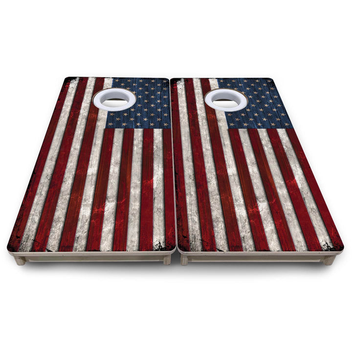 Rustic USA Flag - Mini or Vacation Size Cornhole Boards