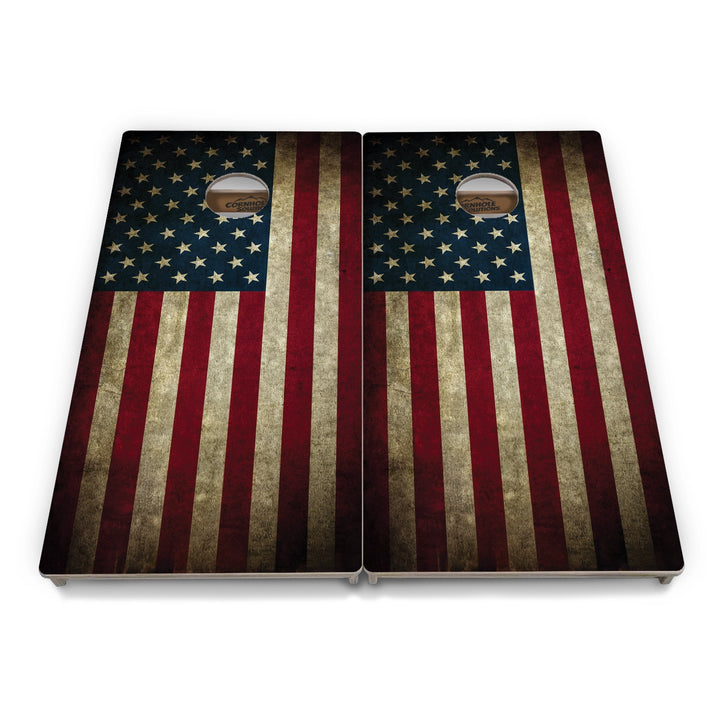 Rustic & Wavy Flag Collection Cornhole Boards – Tournament Series