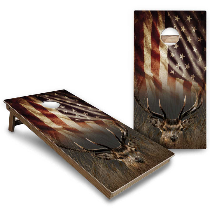 Hidden Deer & Fish Cornhole Boards - Backyard Series