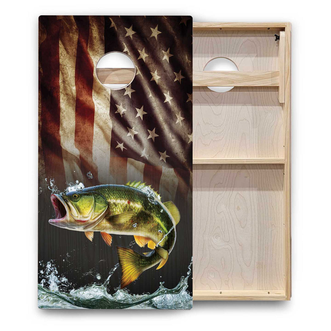 Hidden Deer & Fish Cornhole Boards - Backyard Series
