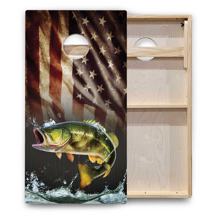Hidden Deer & Fish Cornhole Boards - Backyard Series
