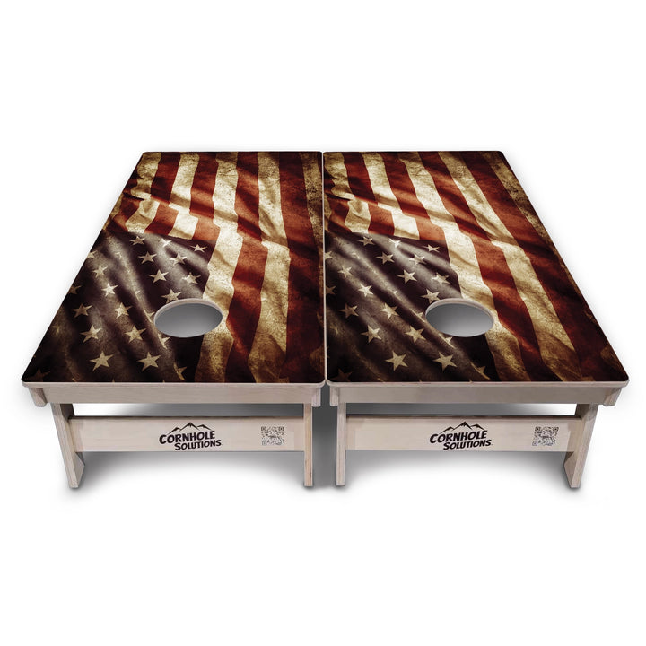 Rustic & Wavy Flag Collection Cornhole Boards – Tournament Series