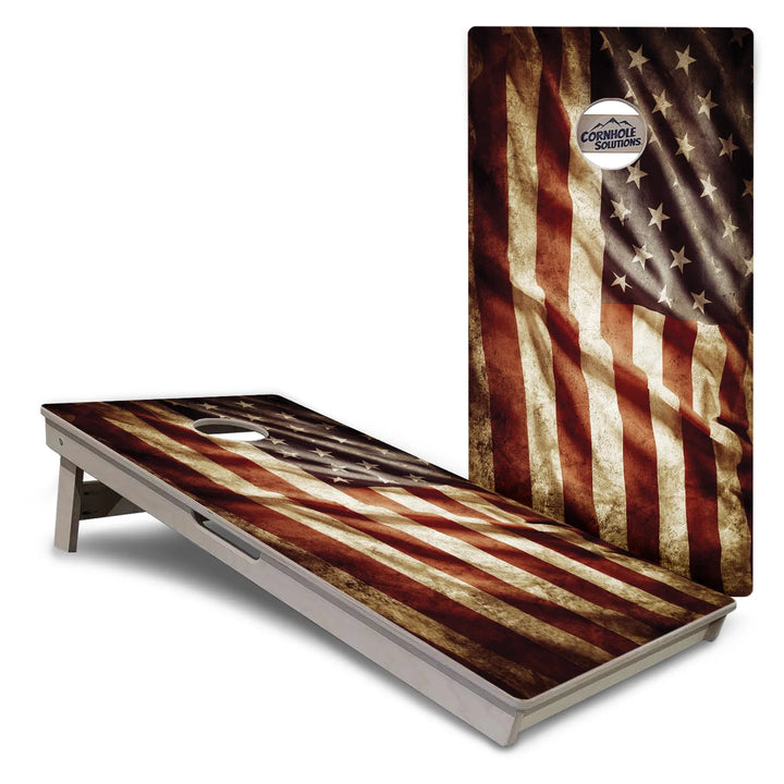 Rustic & Wavy Flag Collection Cornhole Boards – Tournament Series