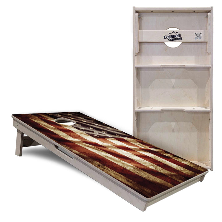 Rustic & Wavy Flag Collection Cornhole Boards – Tournament Series