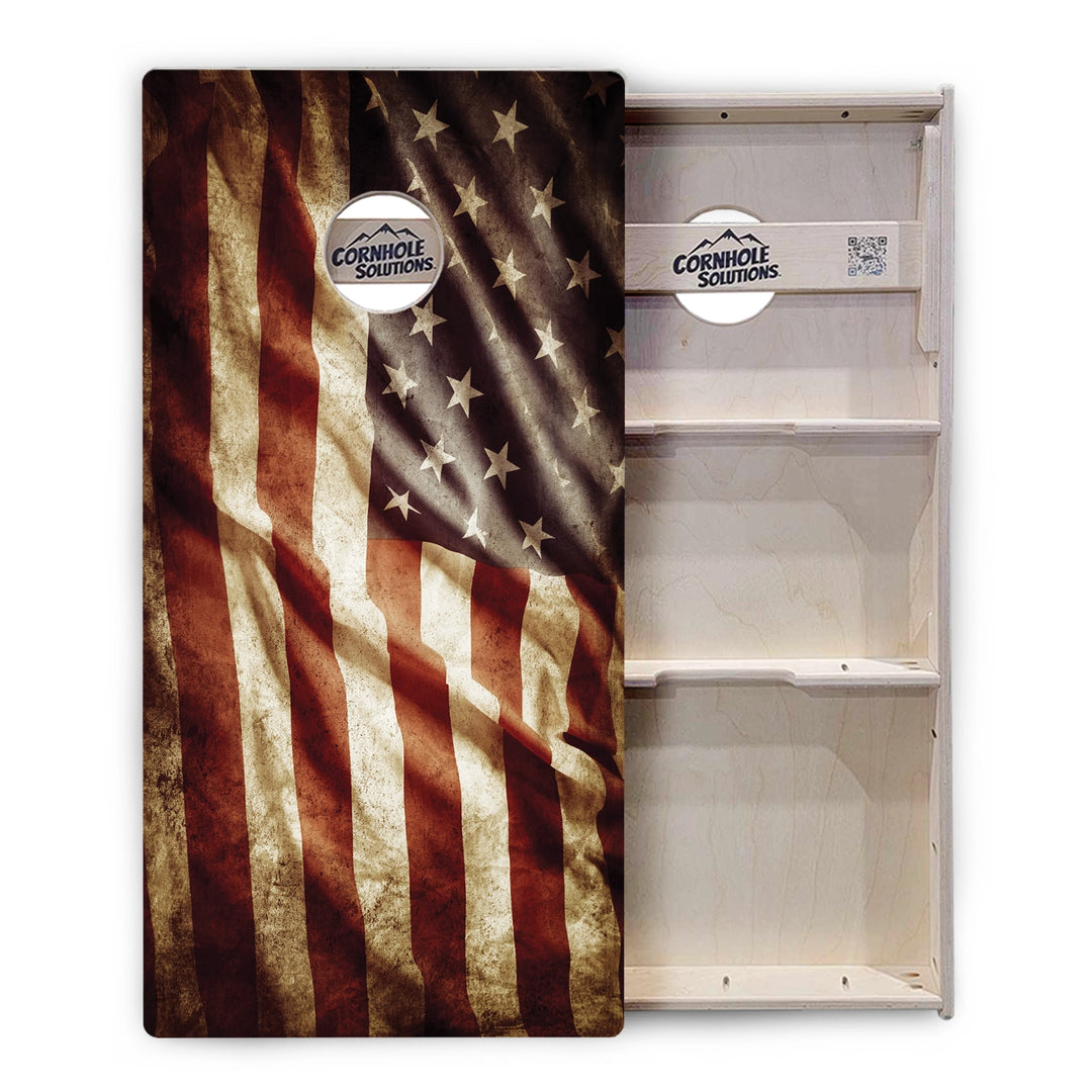 Rustic & Wavy Flag Collection Cornhole Boards – Tournament Series