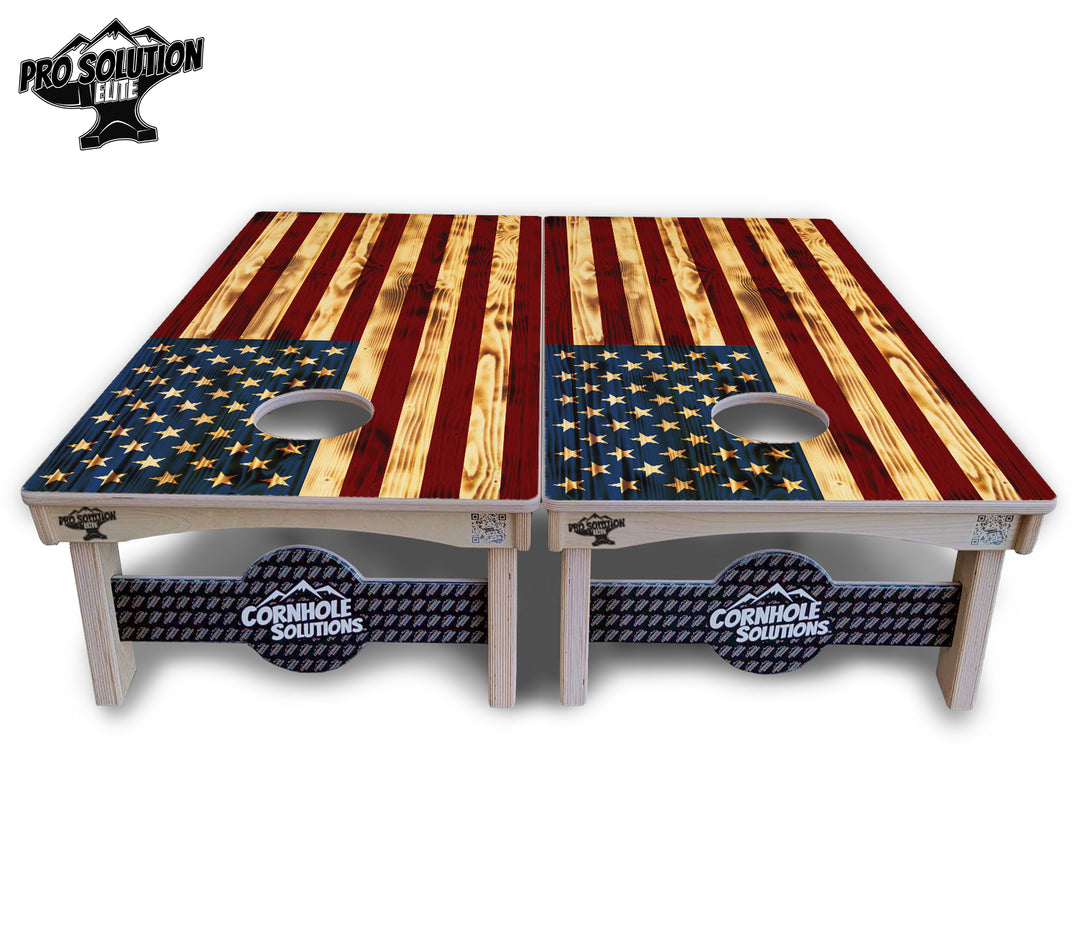Burnt Color Flag Cornhole Boards - Pro Solution Elite Series
