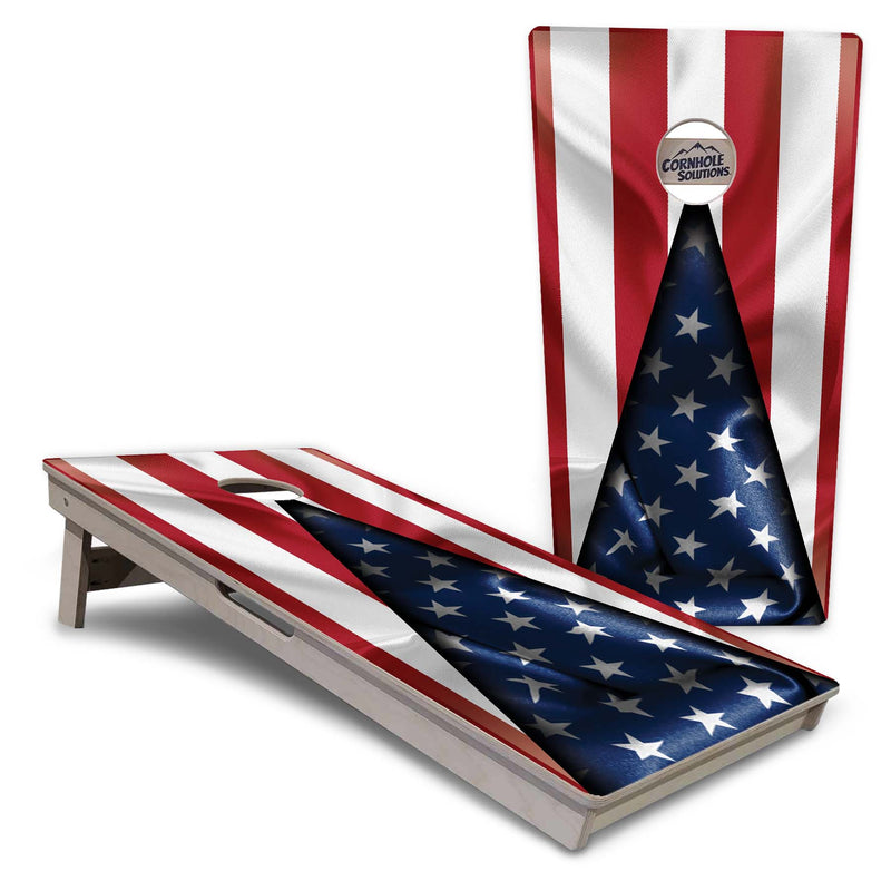 Tournament Boards - Star Triangle Flag - Professional Tournament 2'x4' Regulation Cornhole Set - 3/4″ Baltic Birch + UV Direct Print + UV Clear Coat