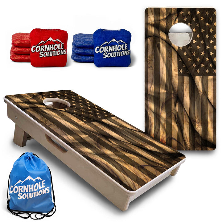 American Woodgrain Wave - Mini or Vacation Size Cornhole Boards