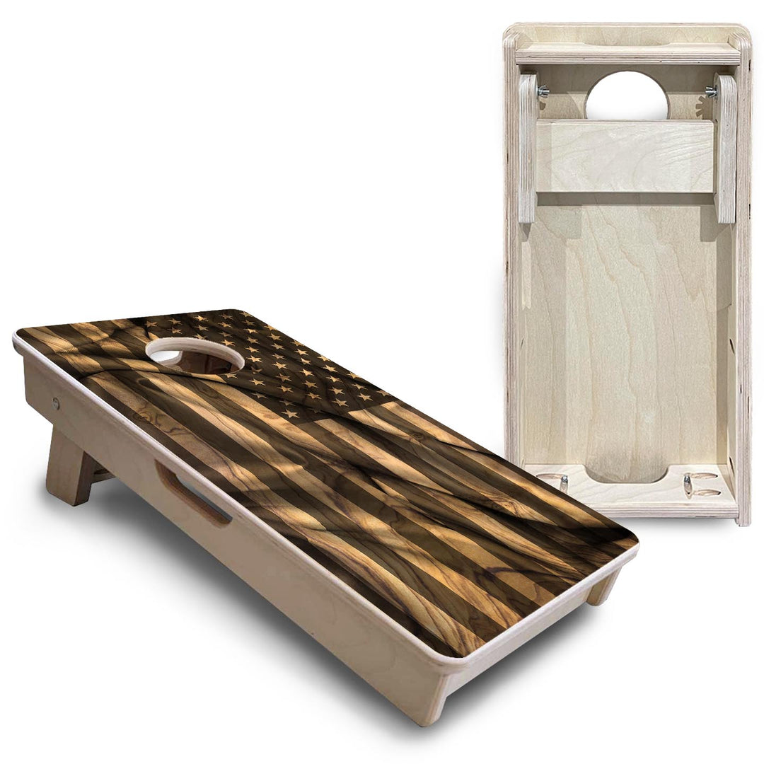 American Woodgrain Wave - Mini or Vacation Size Cornhole Boards