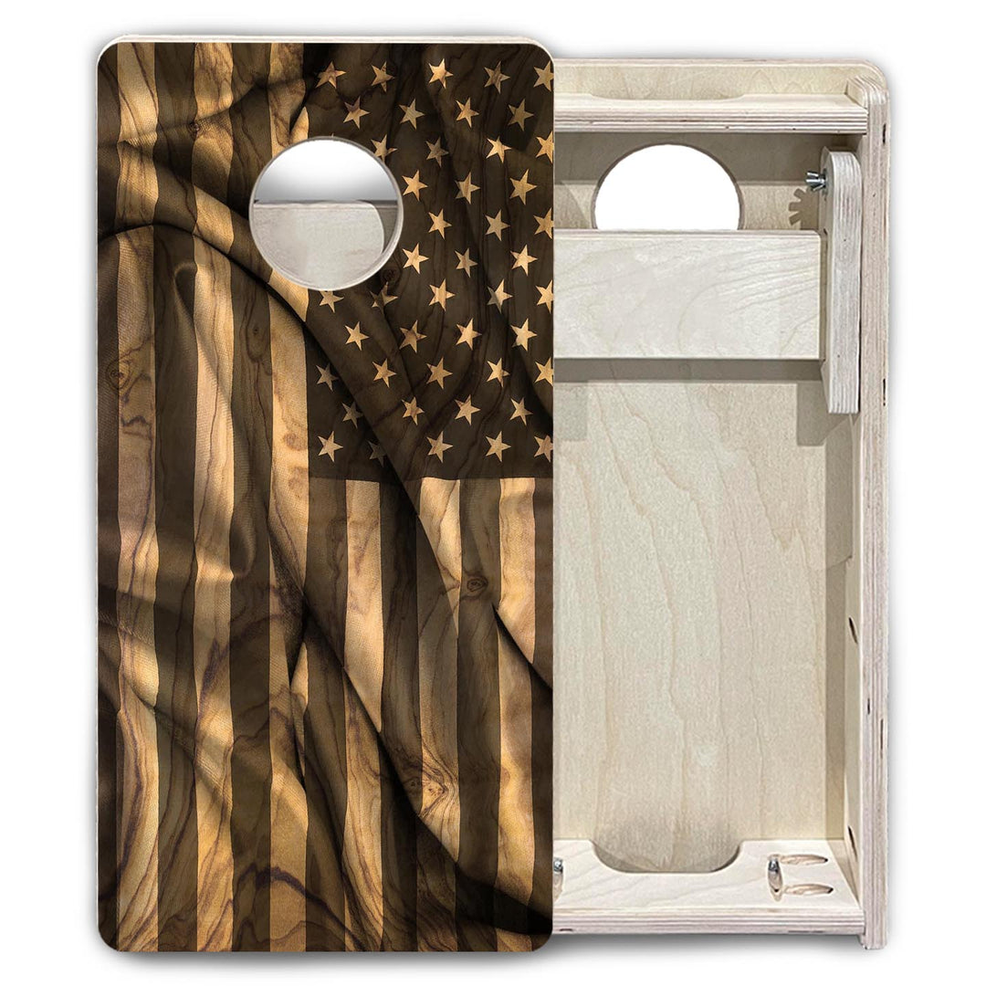 American Woodgrain Wave - Mini or Vacation Size Cornhole Boards