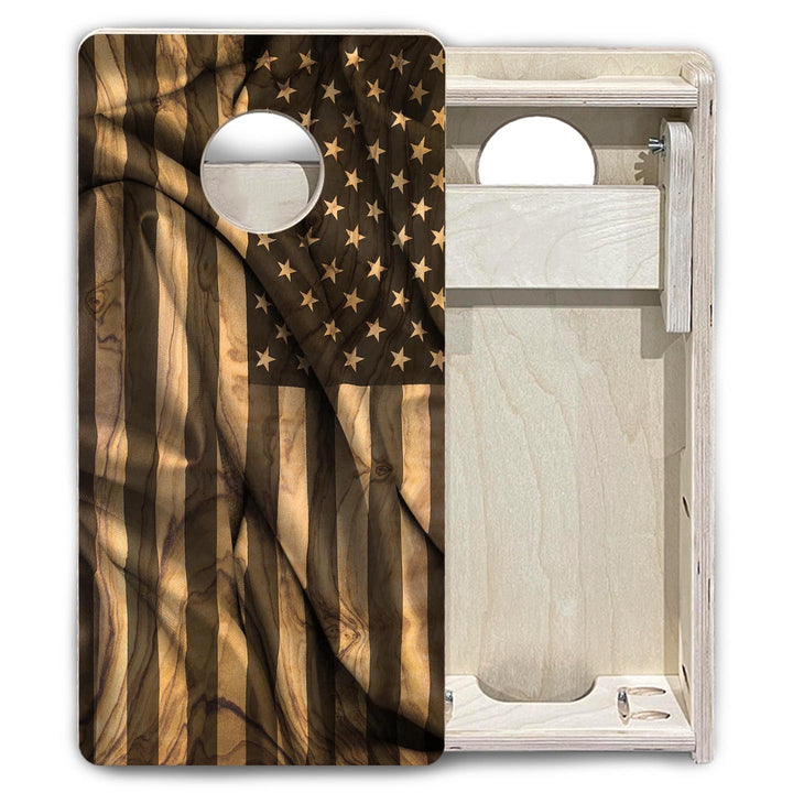 American Woodgrain Wave - Mini or Vacation Size Cornhole Boards