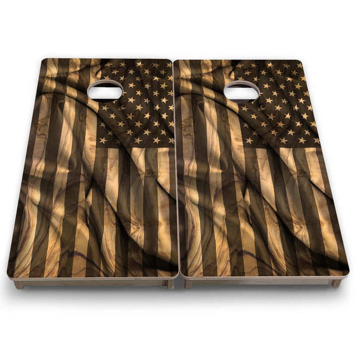 American Woodgrain Wave - Mini or Vacation Size Cornhole Boards