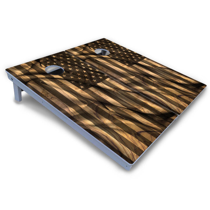 USA Wood Flag Cornhole Boards - All Weather Series