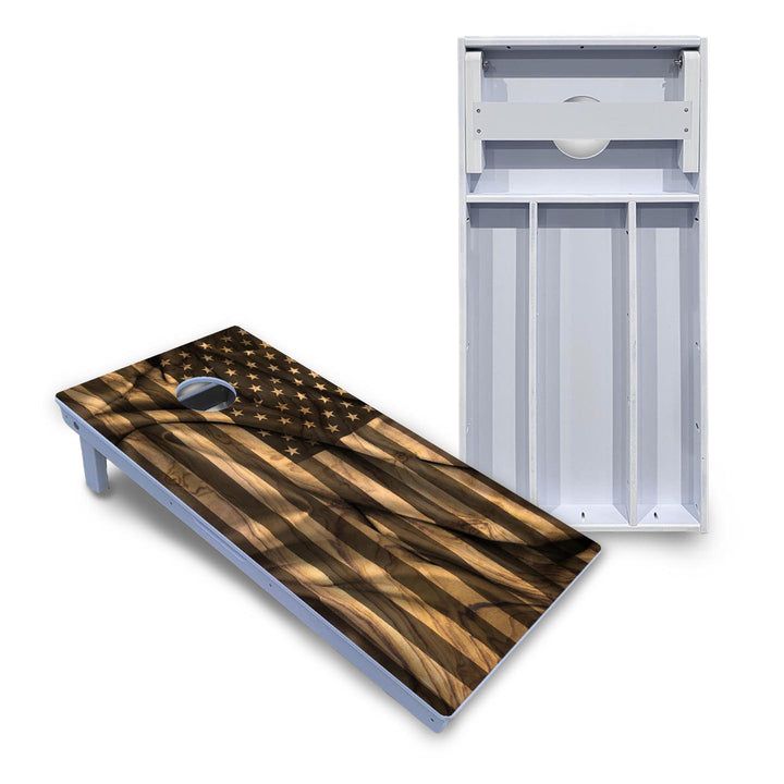 USA Wood Flag Cornhole Boards - All Weather Series