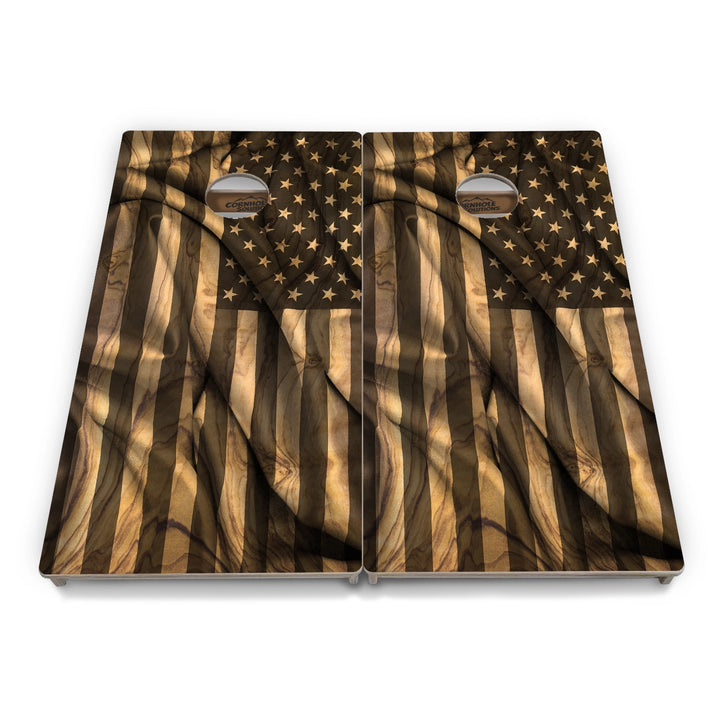 USA Wood Flag Color Cornhole Boards – Tournament Series