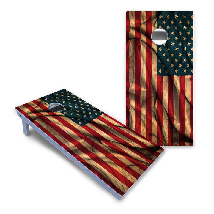 USA Wood Flag Color Cornhole Boards - All Weather Series