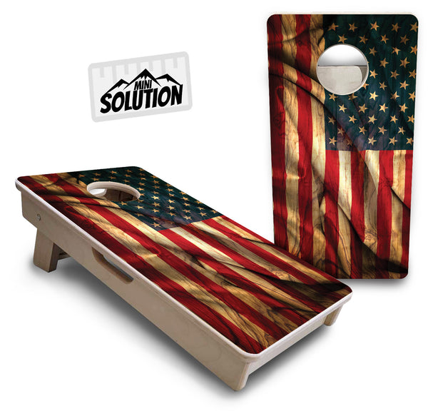 Mini Cornhole 12"x24" Boards - 4" holes - USA Wood Flag Color - 3/4″ Baltic Birch